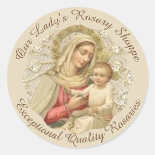 KUSTOMISERA Dam vid Rosary Baby Jesus Runt Klistermärke