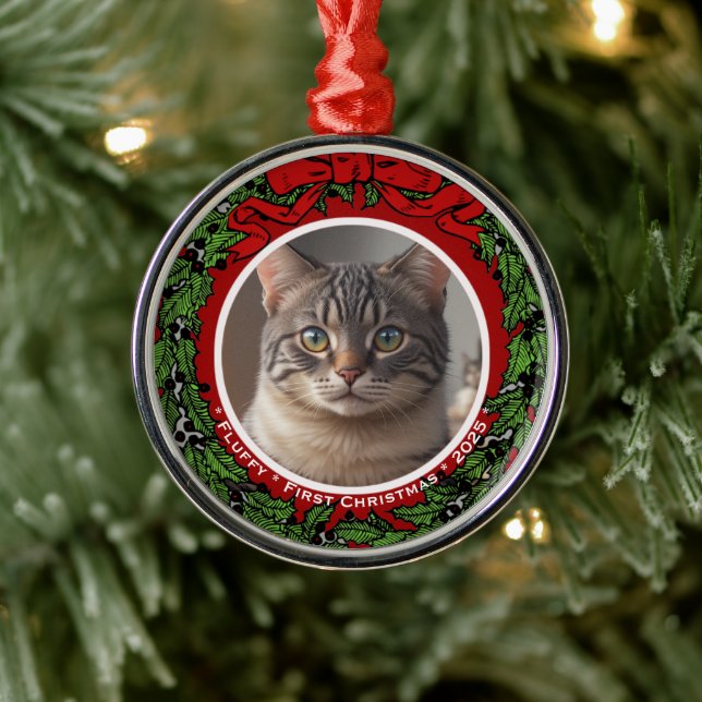 Kustomiserad kattfoto Första julkransen  Julgransprydnad Metall (Träd)