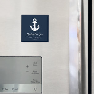 Kustomiserad kustbröllopssak med namn och datum magnet