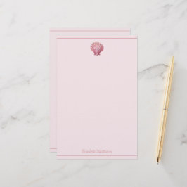 Kustomiserad kustnära rosa snigelskal brevpapper