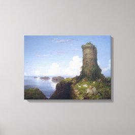 Kustområdet i Italien med ruinerad Torn Canvastryck