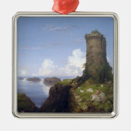 Kustområdet i Italien med ruinerad Torn Julgransprydnad Metall