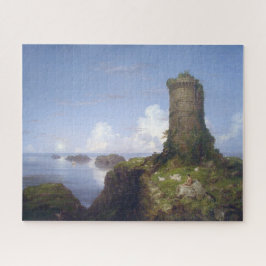 Kustområdet i Italien med ruinerad Torn Pussel