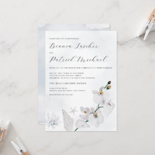 Kustorchid Elegant Beach Wedding Inbjudningar