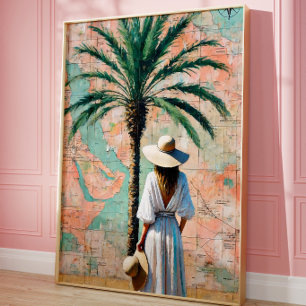 Kustpalmtravelväggkonst   Medelhavet Poster