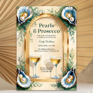 Kustpärlor & Prosecco Bröllopsfest Inbjudningar