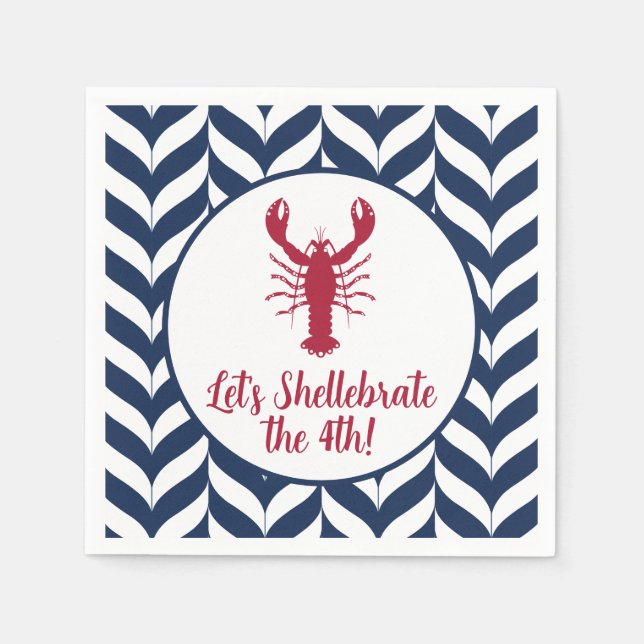 Kustpatriotisk 4:e juli Shellebrate Pappersservett (Framsidan)