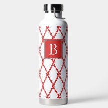 Kustpreppy nautisk monogram - Röd & Vit