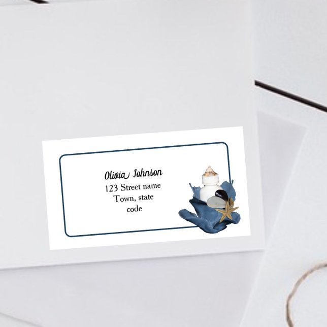 Kustsäsongsbunden strandblå iris-elegant modern fraktsedel (Skapare uppladdad)