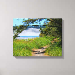 Kustscen, väg till strand, kustnära, vacker canvastryck