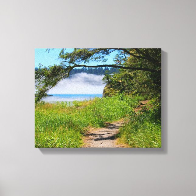 Kustscen, väg till strand, kustnära, vacker canvastryck (Framsida)