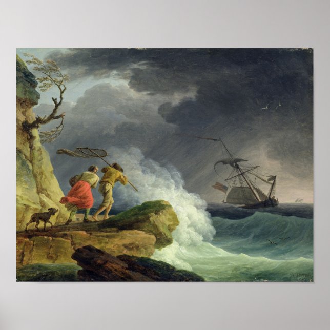 Kustscenen i stormen, 1782 poster (Framsidan)