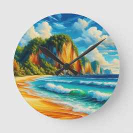 Kustservicen: Majestiska klippor och tranquil Shor Rund Klocka