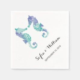 Kustsjöns vattenfärg | Bröllop Pappersservett