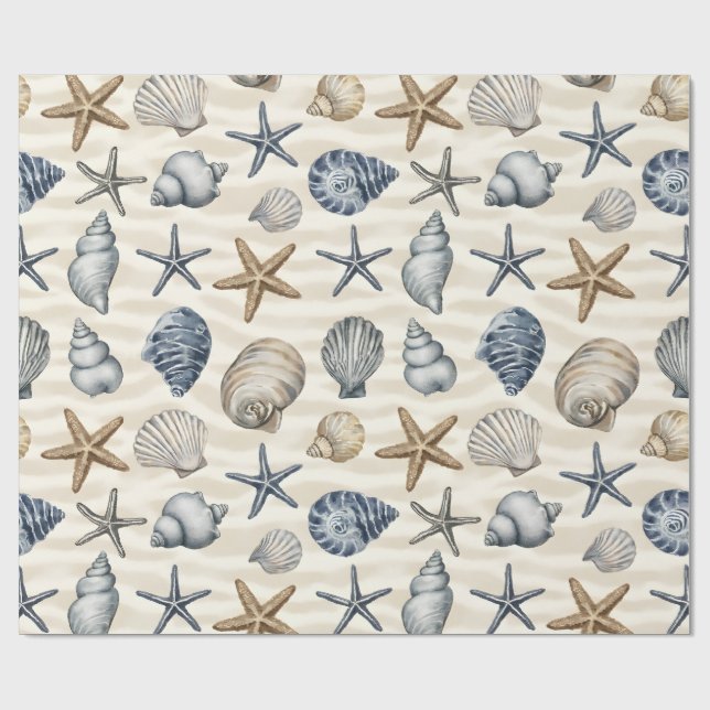 Kustsjösländor Skal element Design 391 Presentpapper (Platt)