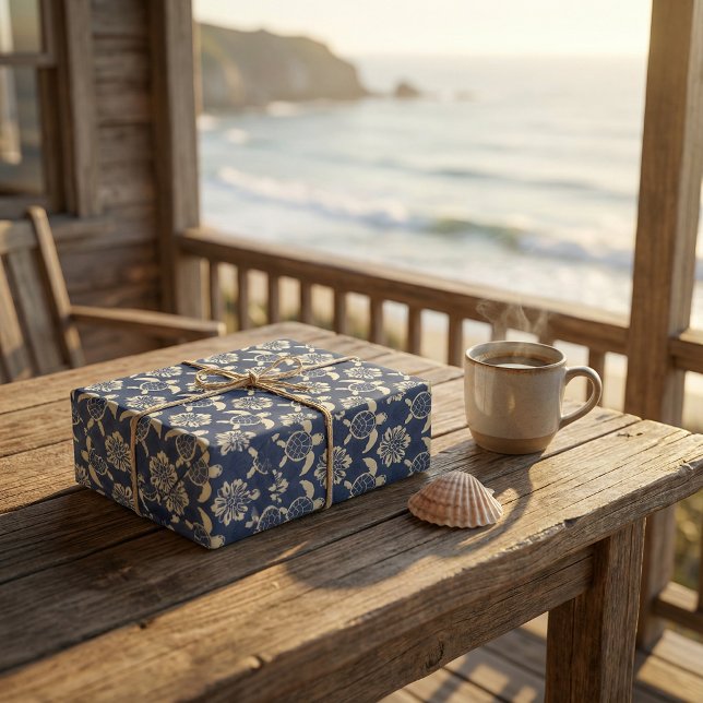 Kustsköldpaddan Mönster: Decorative Ocean Art Presentpapper (Skapare uppladdad)