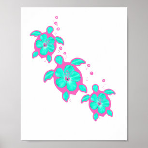 Kustsköldpaddor Hawaiianska Sköldpaddor Poster
