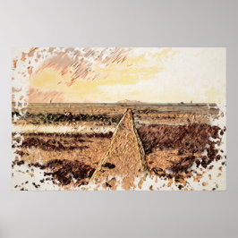 Kustskymning: Ardrossan Beach Watercolour Poster