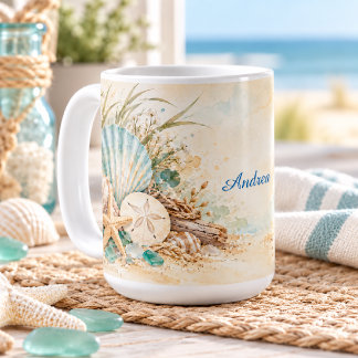 Kustsnäckor & Havsglas Kaffemugg