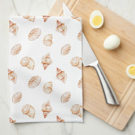 Kustsnäckor havsstrand nautisk kökshandduk