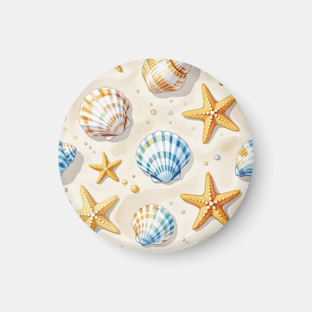 Kustsnäckstjärna Strandmönster Magnet (Framsidan)