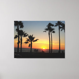 Kustsolnedgång: Carlsbad, CA Canvastryck