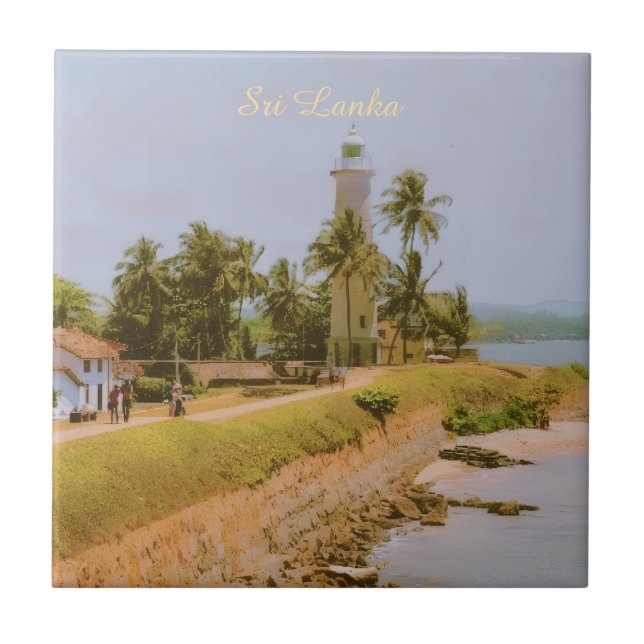 Kuststaden Galle, Sri Lanka Resa Minne Kakelplatta (Framsidan)