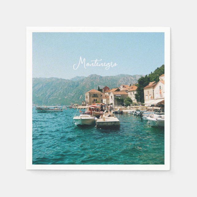 Kuststaden Perast, Montenegro Pappersservett (Framsidan)