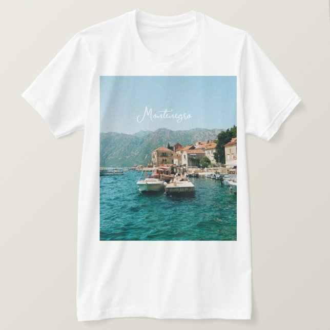 Kuststaden Perast, Montenegro T Shirt (Design framsida)
