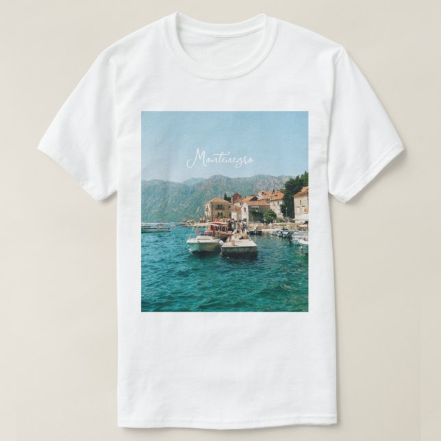 Kuststaden Perast, Montenegro T Shirt (Design framsida)