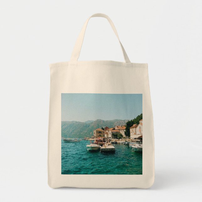 Kuststaden Perast, Montenegro Tygkasse (Framsidan)