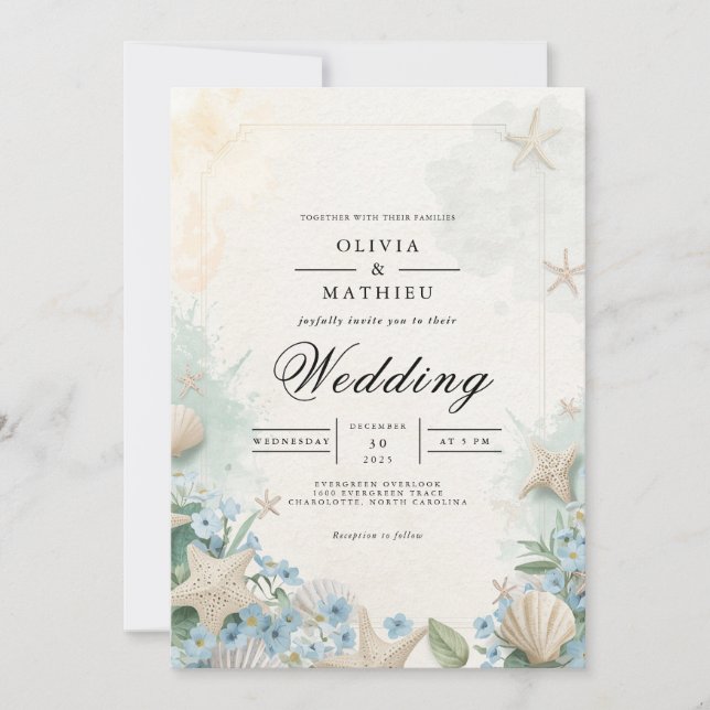 Kuststjärtfenasbröllop Inbjudningar (Framsida)