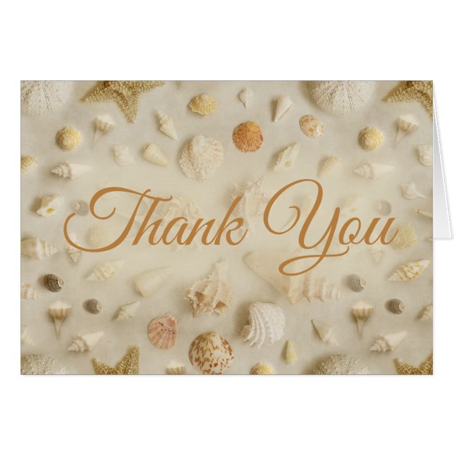 Kuststjärtfiskar och seashells Beach Photo Tack OBS Kort (Framsidan Horizontal)