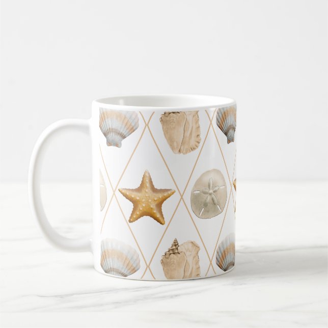Kuststjärtfiskar och seashells kaffemugg (Vänster)