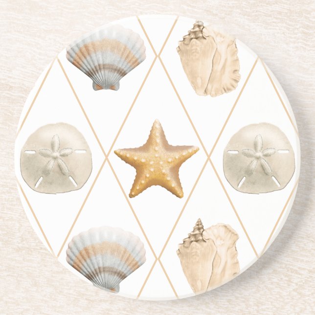 Kuststjärtfiskar och seashells underlägg (Framsidan)