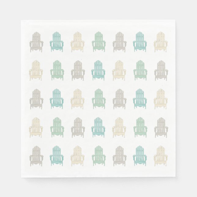 Kuststolar Adirondackstolar Sjöstuga Strandhus Pappersservett (Framsidan)