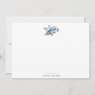 kuststrand snäcka guld Stationery Note Card Anteckningskort