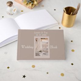 Kuststrandbröllop | Neutral Boho-gästminne Gästböcker