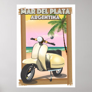 Kuststranden Mar del Plata Argentina poster