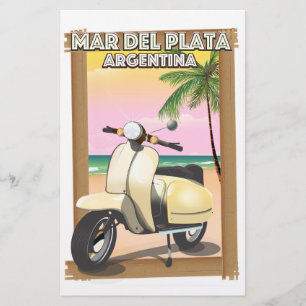 Kuststranden Mar del Plata Argentina poster Brevpapper