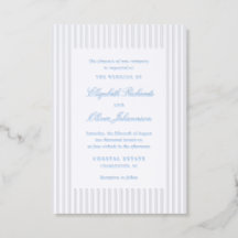 Kuststriperad bröllopsinbjudan Letterpress-kort