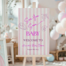 Kuststripor Tjej Havet Du Baby Shower Välkommen