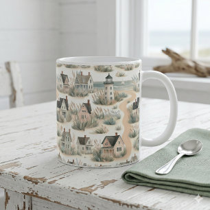 Kuststugans fyr-mönster kaffemugg