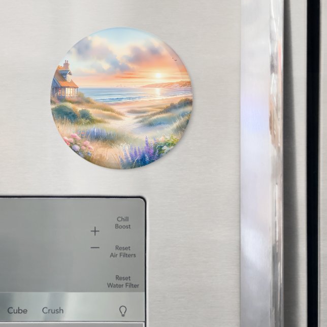 Kuststugga Solnedgångsdyner Akvarell Magnet (In Situ (Fridge))