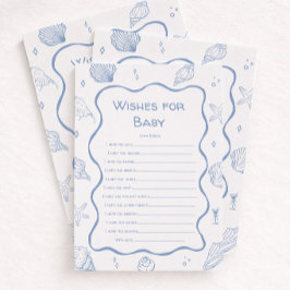 Kusttema Babyshower Önskningar för Baby Spelkort Inbjudningar