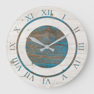 Kustträ Roman Numerals Farmhouse Stor Klocka