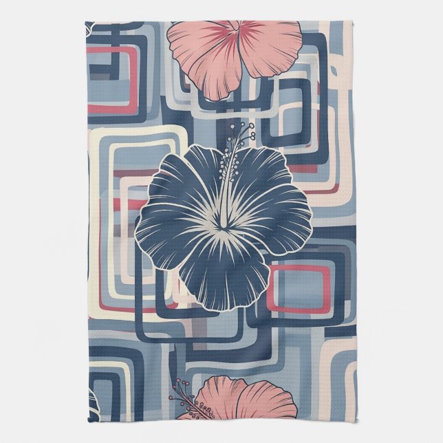 Kusttropiskt Hibiscus-mönster (10) Kökshandduk (Vertikal)