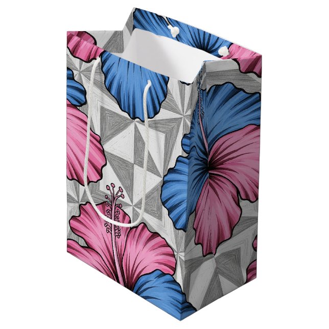 Kusttropiskt Hibiskus-mönster (5) (Framsidan Vinklad)