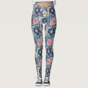 Kusttropiskt hibiskusmönster (10) leggings