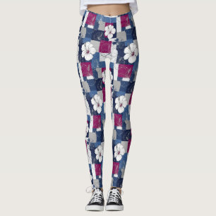 Kusttropiskt Hibiskusmönster (5) Leggings
